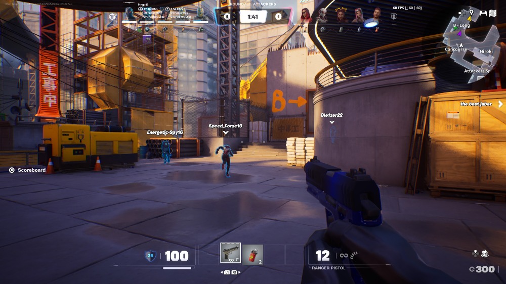 Screenshot of Fortnite Ballistic mode