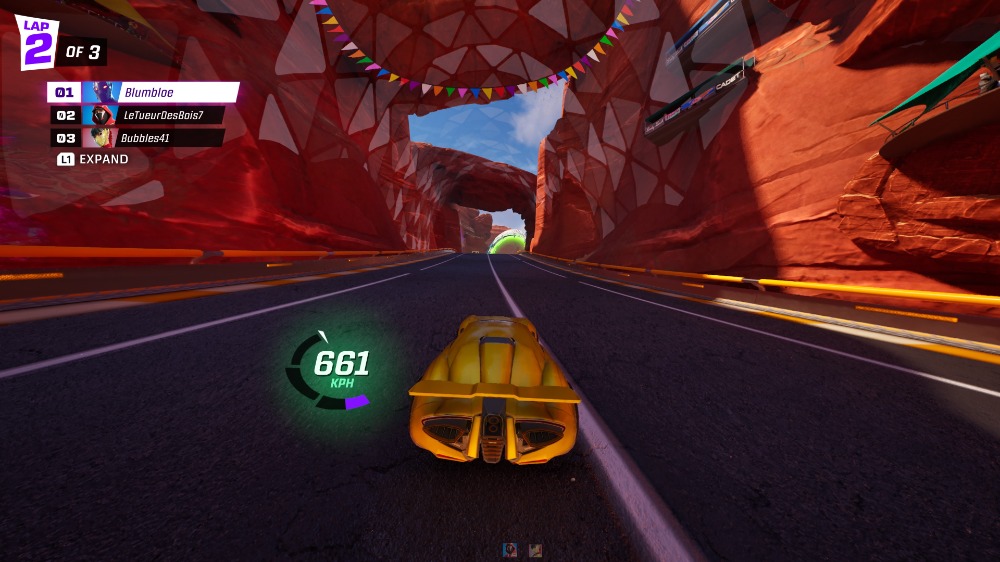 Screenshot of Fortnite Rocket racing mode