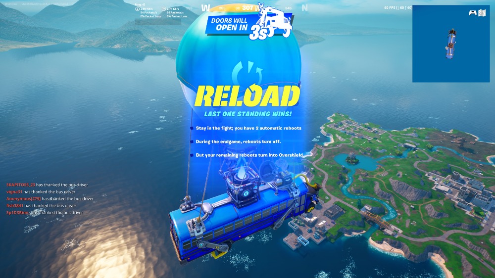 Screenshot of Fortnite Ballistic mode